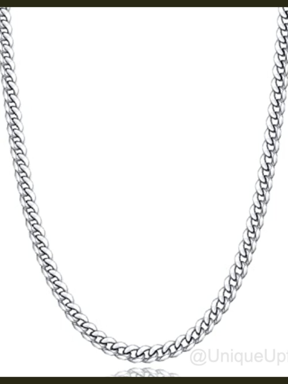 Mens Stainless Steel Cuban Link Chain Necklace 4mm 18 Inch Lobster Clasp